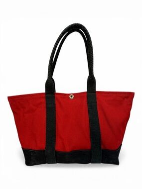 Bar Harbor Canvas Co Handmade Red Black Canvas Tote Bag Maine Vintage Boat Bag